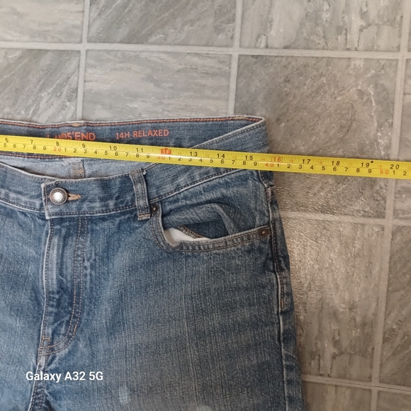 Lands' End Blue Ankle Cropped Jeans with Playful Patchwork Size 14 - Picture 10 of 14